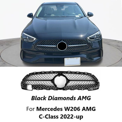 Mercedes W206 AMG Grill Hidung Chrome Grille GTR Diamonds Mercy C300