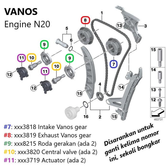 VANOS N20 Gigi Camshaft Gear 11367583819 For BMW F10 F30 F25 F15 E84