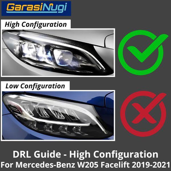 Sein DRL Guide Mercy W205 FL High LED Eyebrow Light Lampu Alis C300