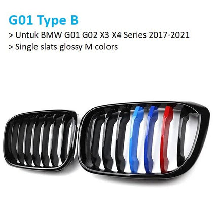 BMW Kidney Grille Hidung Kap Double Diamond Slat M Color G01 G08 X3 X4