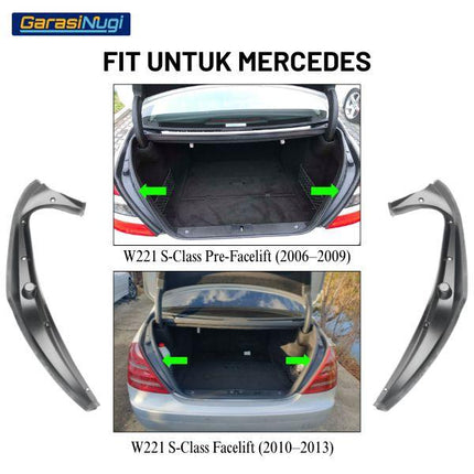 Mercedes W221 Talang Air Bagasi Karet Cover Samping Mercy S300