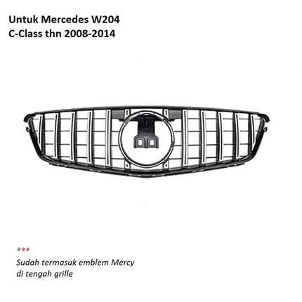 Mercedes W204 Mercy C Class Grill Hidung Chrome Grille Diamond GTR AMG