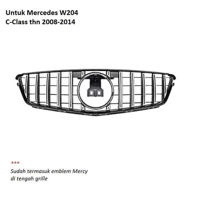 Mercedes W204 Mercy C Class Grill Hidung Chrome Grille Diamond GTR AMG