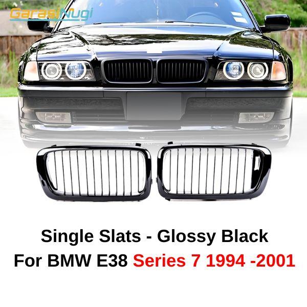 BMW E38 Grill Kidney Hidung Double Slat Glossy Black 735 1994-2001