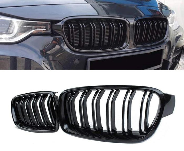 BMW F30 Grill Kidney Grille Hidung Kap Double Slat Glossy Black Matte