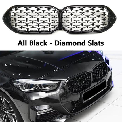 Grill Kidney Grille For BMW F44 Hidung Double Diamond Slats Black 220