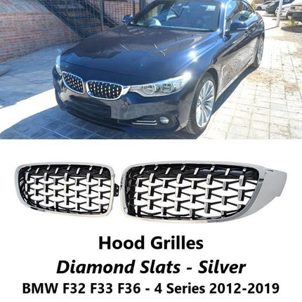 BMW F32 Grill Kidney Grille Hidung Double Slat Glossy Black Carbon 420