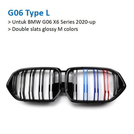 BMW Kidney Grille Hidung Kap Double Diamond Slat M Color G05 G06 X5 X6