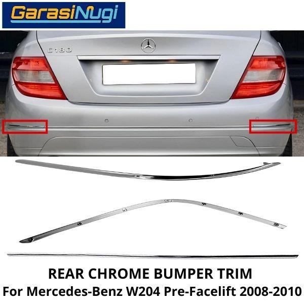 Rear Chrome Mercy W204 Pre-FL Bumper Trim Moulding Belakang C180