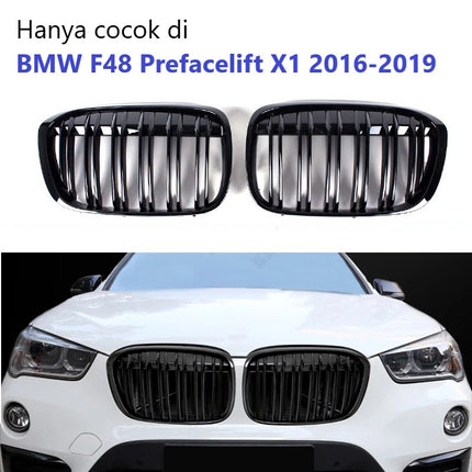 BMW Grill Kidney Grille Hidung Kap Double Slat Glossy M Color F48 X1