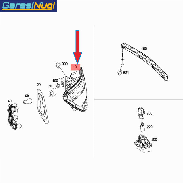 Rear Lamp For Mercedes W204 Pre Facelift Lampu Belakang C200 C250 C300 Avantgarde AMG
