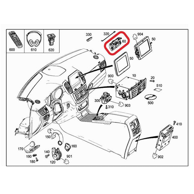 Screen Bracket Mercedes W166 Breket Layar 1666890214 Monitor Mercy GLE
