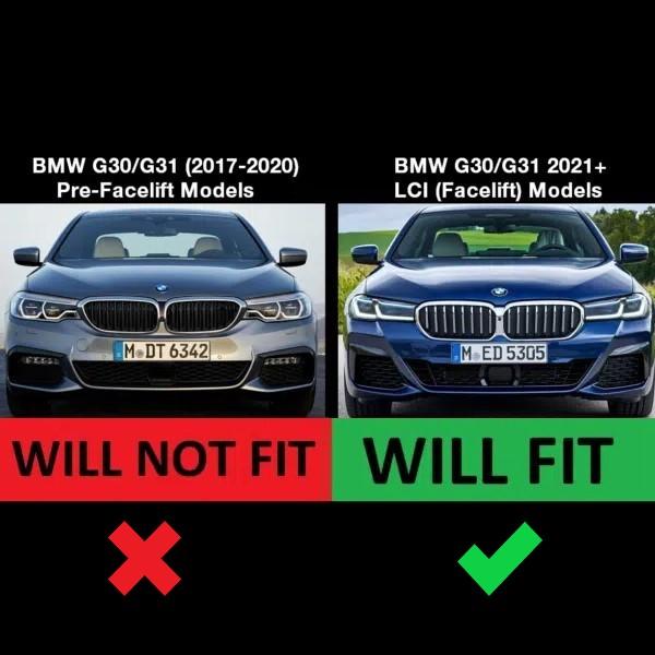 Kidney Grille For BMW G30 LCI Grill Glossy Diamond Slat Cerium Chrome 530