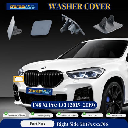 Cover Nozzle Washer For BMW F48 Pre LCI Tutup Lampu Bumper X1