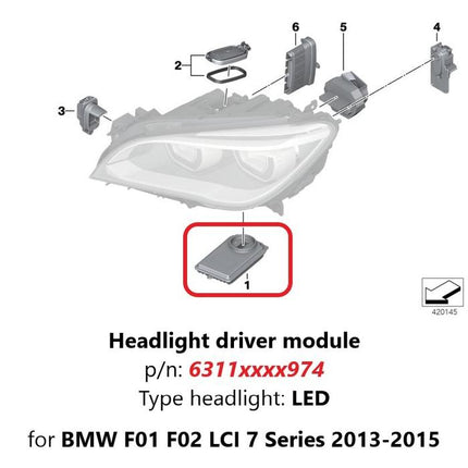 Headlight Driver Module For BMW F01 F02 Ballast 63117354974 Lampu 735