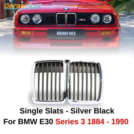 BMW E30 Grill Kidney Hidung Double Slat Glossy Black 1982-1990