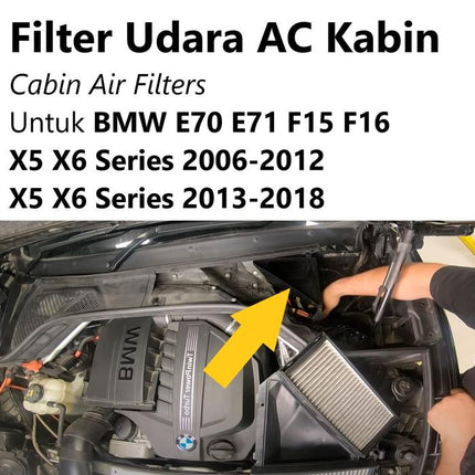 Filter Kabin For BMW E70 E71 F15 Saringan Udara AC Microfilter X5 X6
