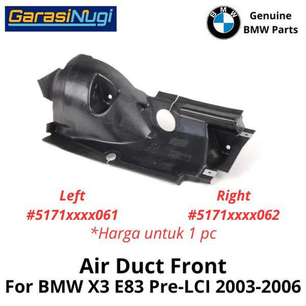Radiator Air Duct For BMW E83 Grill Aliran Udara Kiri Dan Kanan X3 2003-2010