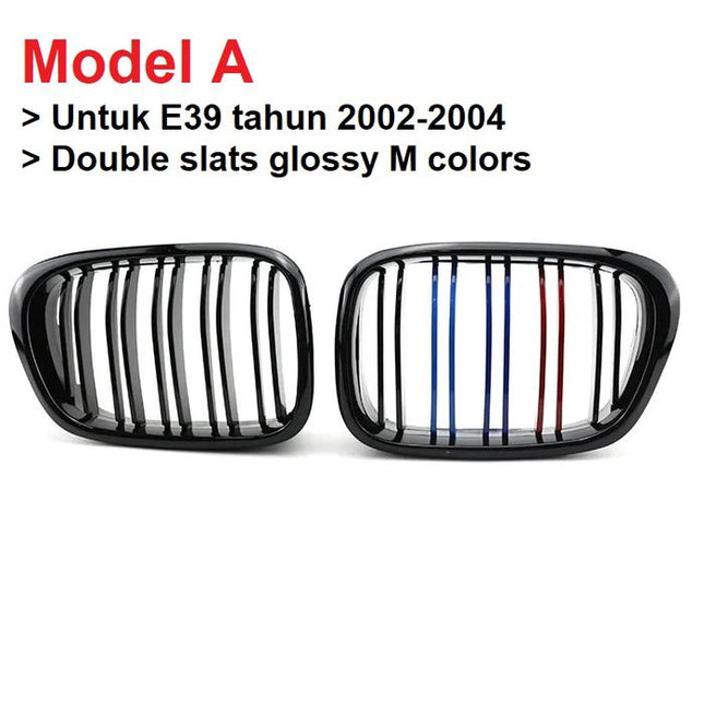 BMW Grill Kidney Grille Hidung Kap Double Slat Glossy M Color E39 520i