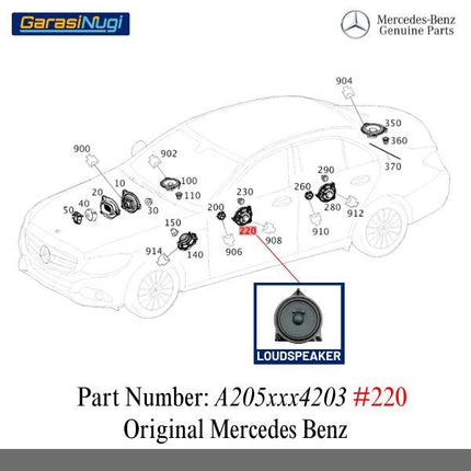 Speaker For Mercy W205 Pengeras Suara Pintu Depan Front Door C200