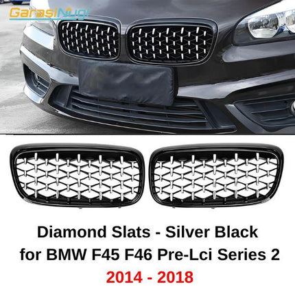BMW F45 F46 Pre-LCI Grill Kidney Hidung Double Slat Glossy 2014-2018