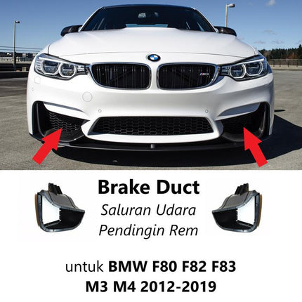 Brake Duct For BMW F80 F82 Bumper Grill Depan Udara Rem M3 M4