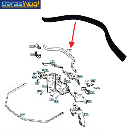 Engine Hood Seal For Mercy W166 Pelindung Kap Mesin ML GLE