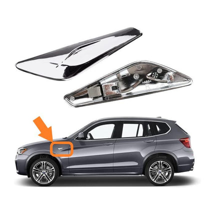 Side Trim For BMW F25 F26 Fender Chrome Finisher Krom 51117338569 Sein Marker X3 X4