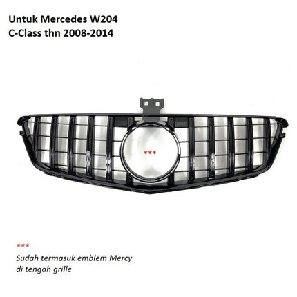Mercedes W204 Mercy C Class Grill Hidung Chrome Grille Diamond GTR AMG