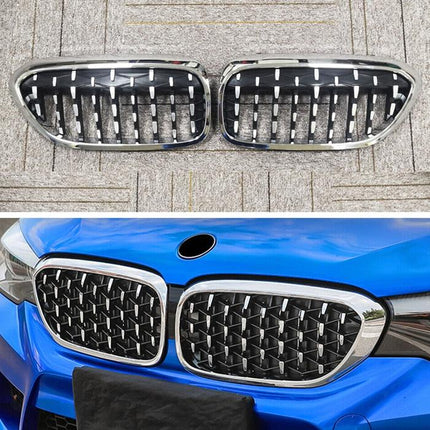BMW Grill Kidney Grille Hidung Glossy Double Diamond Slat Krom G30 520