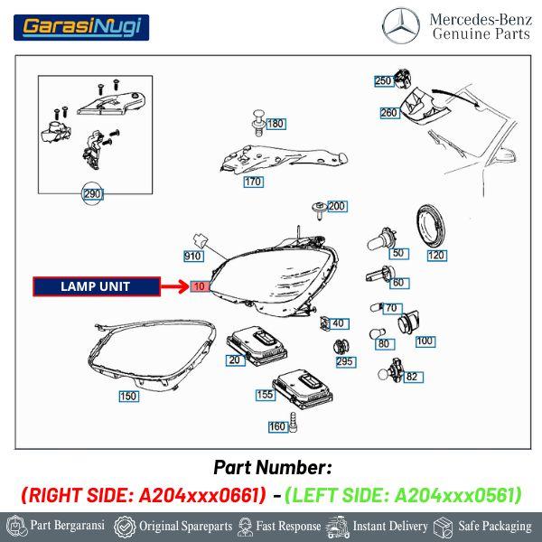 Headlamp For Mercy W204 Lampu Depan Headlight Front Lighting C200 C250