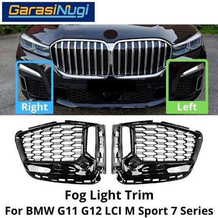 Fog Trim For BMW G11 G12 LCI Msport Cover Chrome Lampu Kabut Grill 730