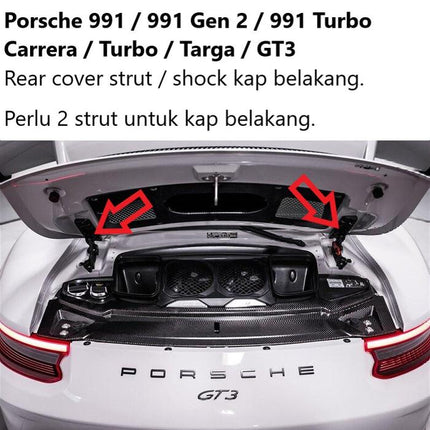 Porsche 991 Hood Strut Shock Kap Depan 911 Carrera Targa Turbo GT3