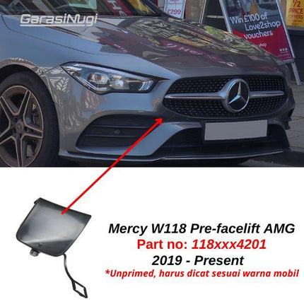 Lubang Towing Cover Mercy W118 Pre-Facelift Bumper Tow Derek Mercedes