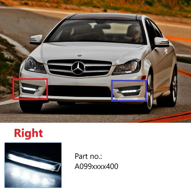 Fog Lights Lampu Kabut Bumper LED DRL Mercedes W204 W212 R172 C E SLK