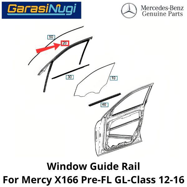Guide Rail Mercy X166 Pre-FL Rel Jendela Kaca Pintu Window GL 12-16