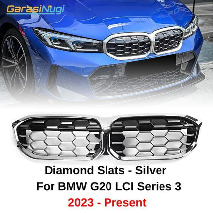 BMW G20 LCI Grill Kidney Hidung Double Slat Glossy Black 320