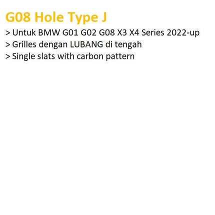 BMW Kidney Grille Hidung Kap Double Diamond Slat M Color G01 G08 X3 X4