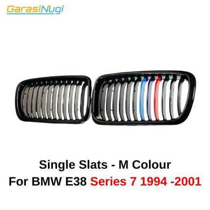 BMW E38 Grill Kidney Hidung Double Slat Glossy Black 735 1994-2001