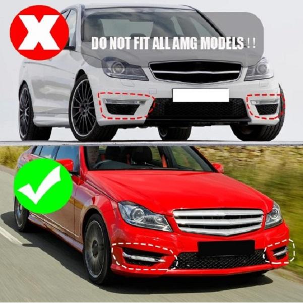 Fog Lights Lampu Kabut Bumper LED DRL Mercedes W204 W212 R172 C E SLK