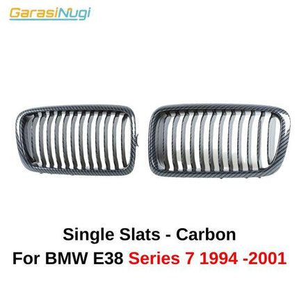 BMW E38 Grill Kidney Hidung Double Slat Glossy Black 735 1994-2001