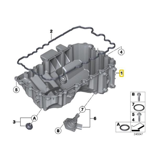 MARELLI Oil Pan Bak Oli 11137618512 BMW F20 F30 F10 E84 N20 Original