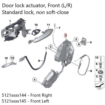 MARELLI Door Lock Actuator Kunci Pintu BMW E60 F10 E90 E66 Original