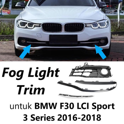 Fog Light Trim For BMW F30 LCI Sport Bumper Lampu Kabut Grill 320 328