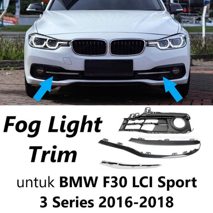 Fog Light Trim For BMW F30 LCI Sport Bumper Lampu Kabut Grill 320 328