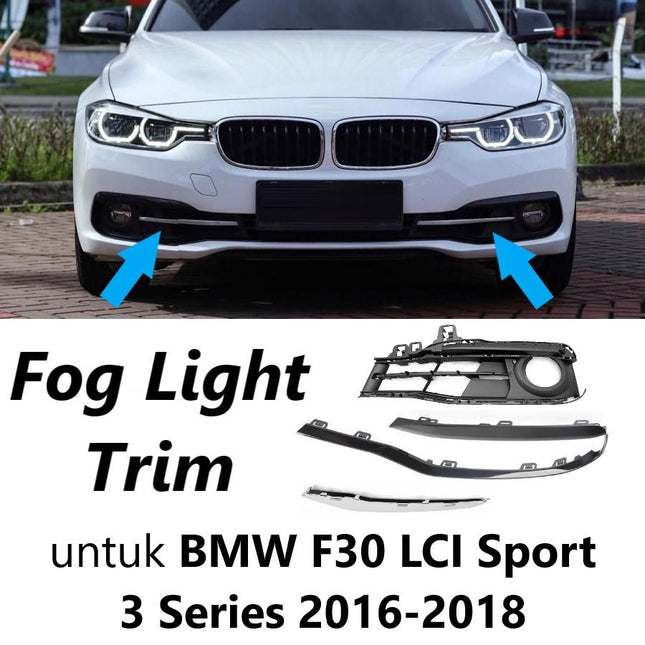 Fog Light Trim For BMW F30 LCI Sport Bumper Lampu Kabut Grill 320 328