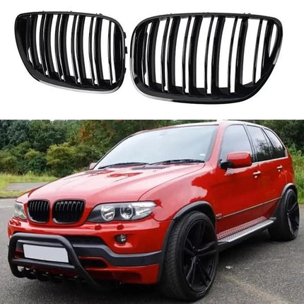 Kidney Grille For BMW E53 LCI Glossy Carbon Double Slat M Color X5