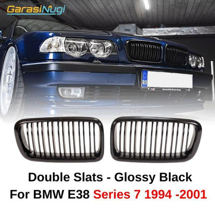 BMW E38 Grill Kidney Hidung Double Slat Glossy Black 735 1994-2001