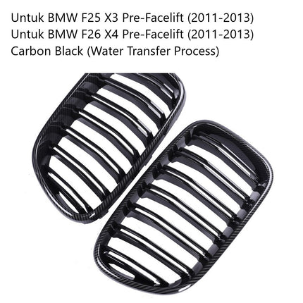 BMW Grill Kidney Grille Hidung Double Slat Carbon M Color F25 X3 X4