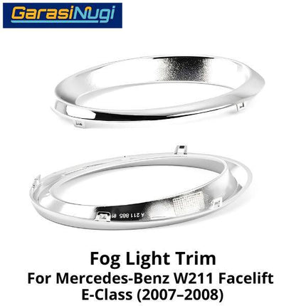 Fog Trim Mercy W211 FL Elegance Cover Chrome Lampu Kabut Bracket E350